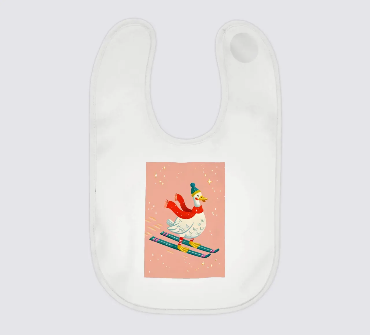 Skiing Duck Delight bavaglino da ChristmasMooodz
