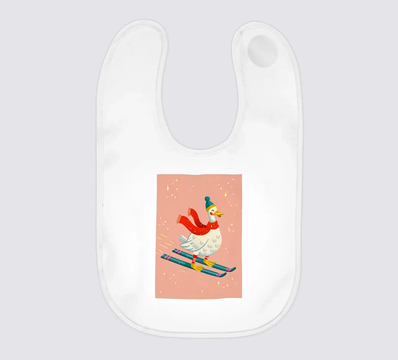 Skiing Duck Delight bavaglino da ChristmasMooodz