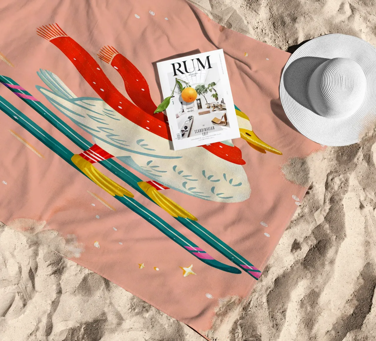 Skiing Duck Delight telo mare da ChristmasMooodz