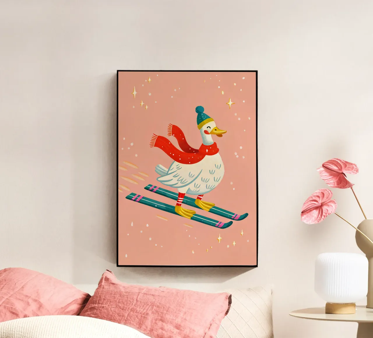 Skiing Duck Delight plexiglass da ChristmasMooodz