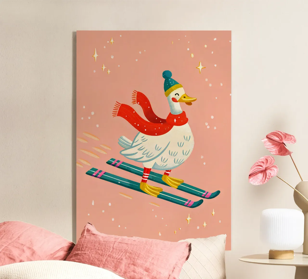 Skiing Duck Delight plexiglass da ChristmasMooodz