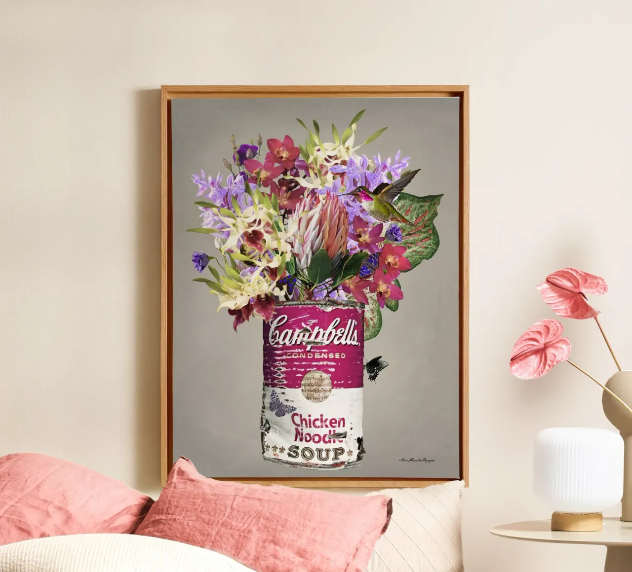 Campbell´s Protea Leinwand mit Schattenfugenrahmen von Ana Paula Hoppe