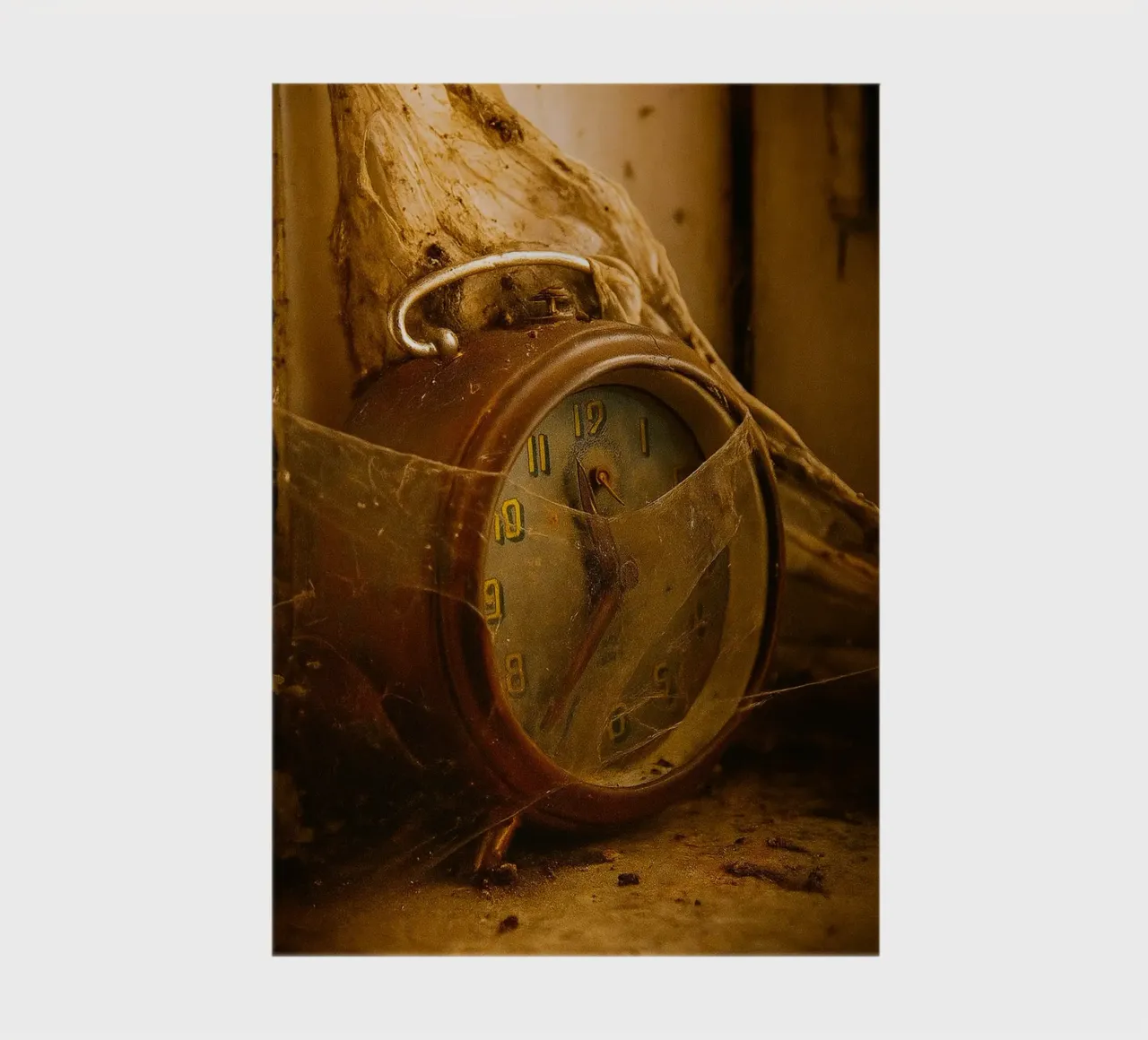 old alarm clock dirty and dull notebook by PASMING