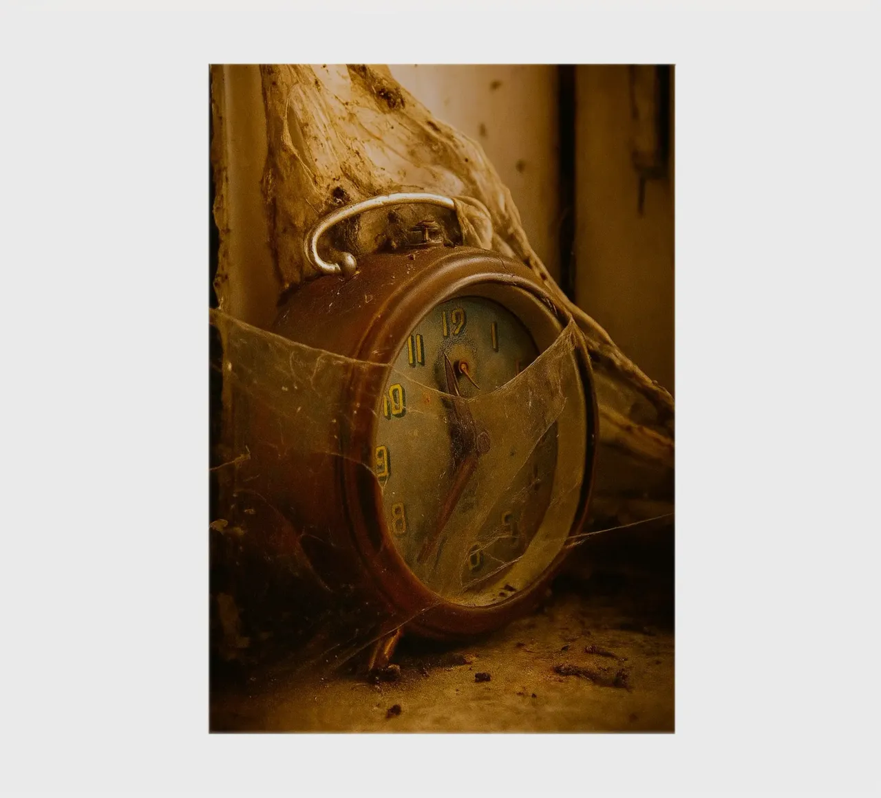 old alarm clock dirty and dull notebook by PASMING