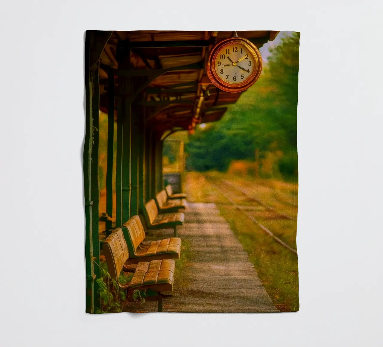 Oldtimer-Bahnhof Fleecedecke von PASMING