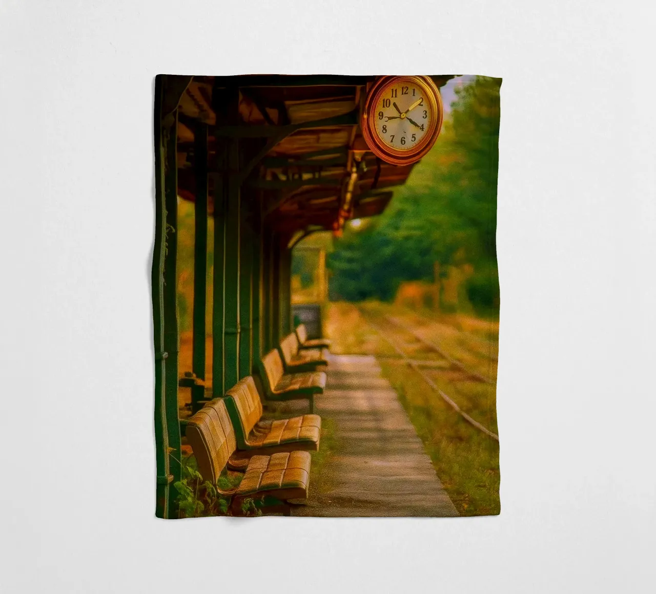 Oldtimer-Bahnhof Fleecedecke von PASMING