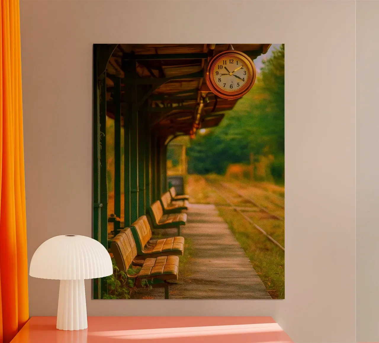 Oldtimer-Bahnhof Poster von PASMING