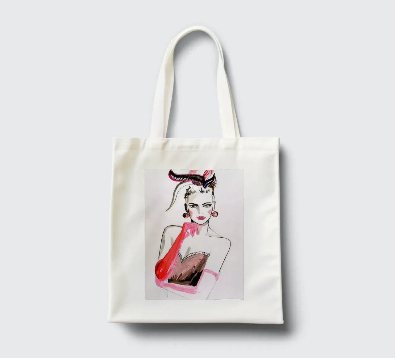 Pink Punk tote bag by Olesja Hännikäinen