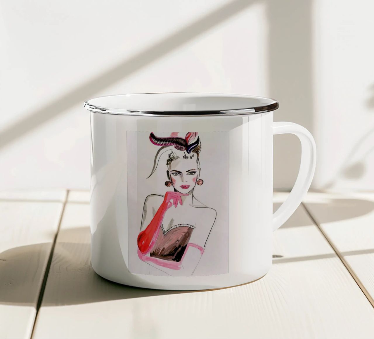Pink Punk tazza in smalto da Olesja Hännikäinen