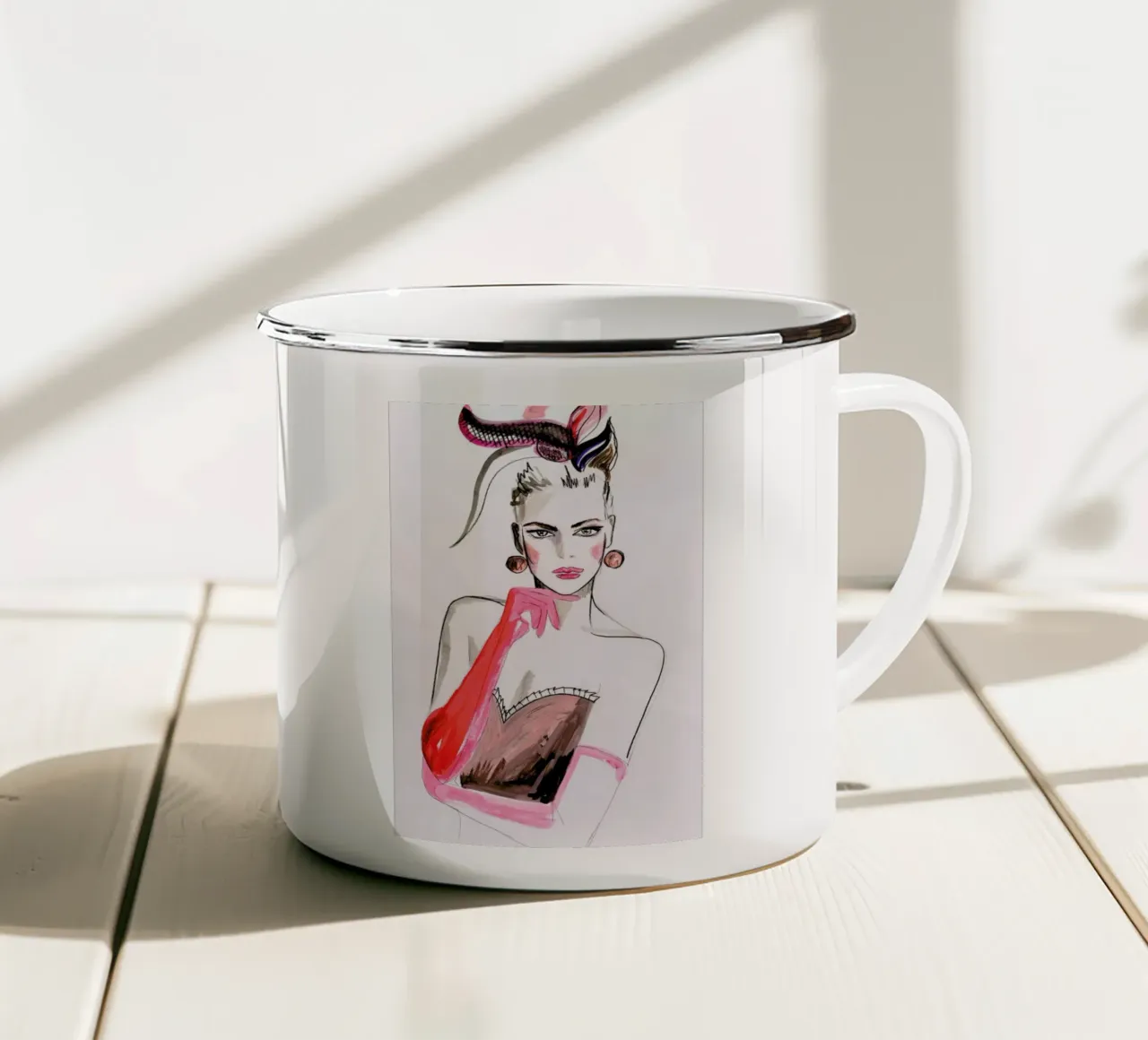 Pink Punk tazza in smalto da Olesja Hännikäinen