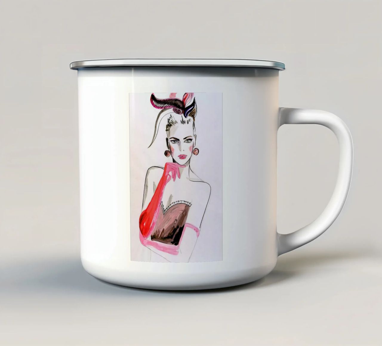 Pink Punk tazza in smalto da Olesja Hännikäinen