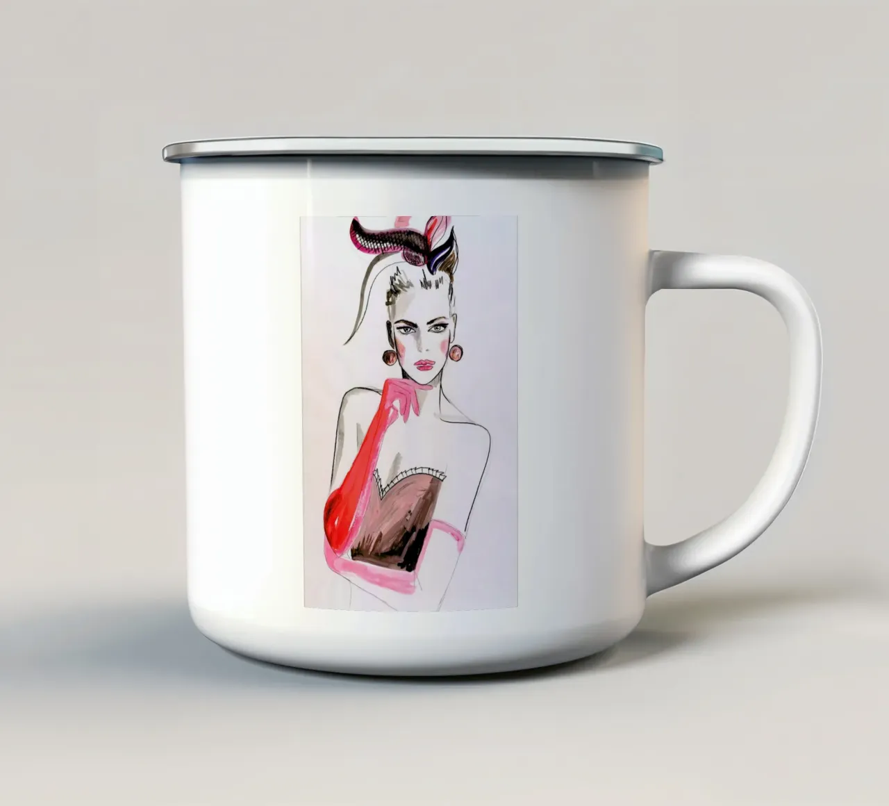 Pink Punk tazza in smalto da Olesja Hännikäinen