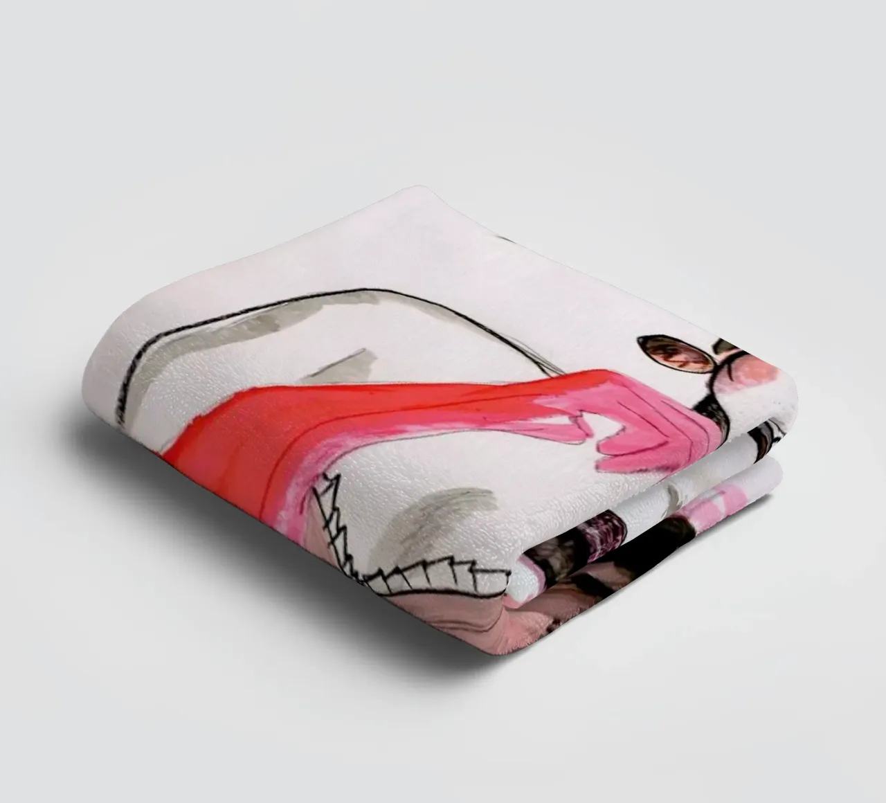 Pink Punk towel by Olesja Hännikäinen