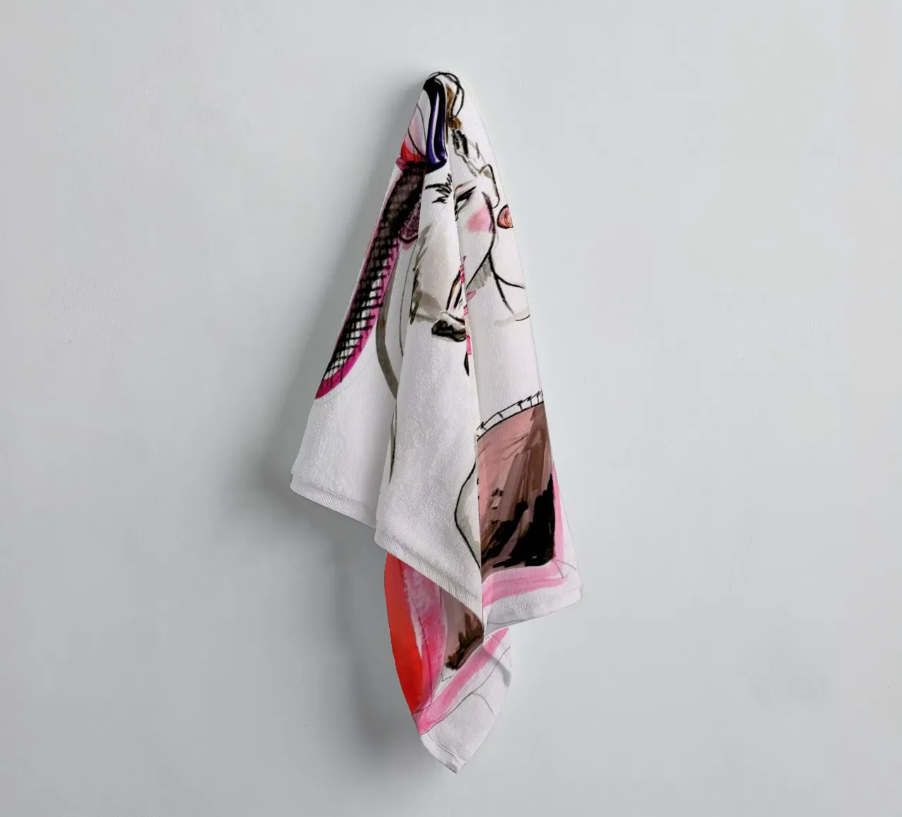 Pink Punk towel by Olesja Hännikäinen