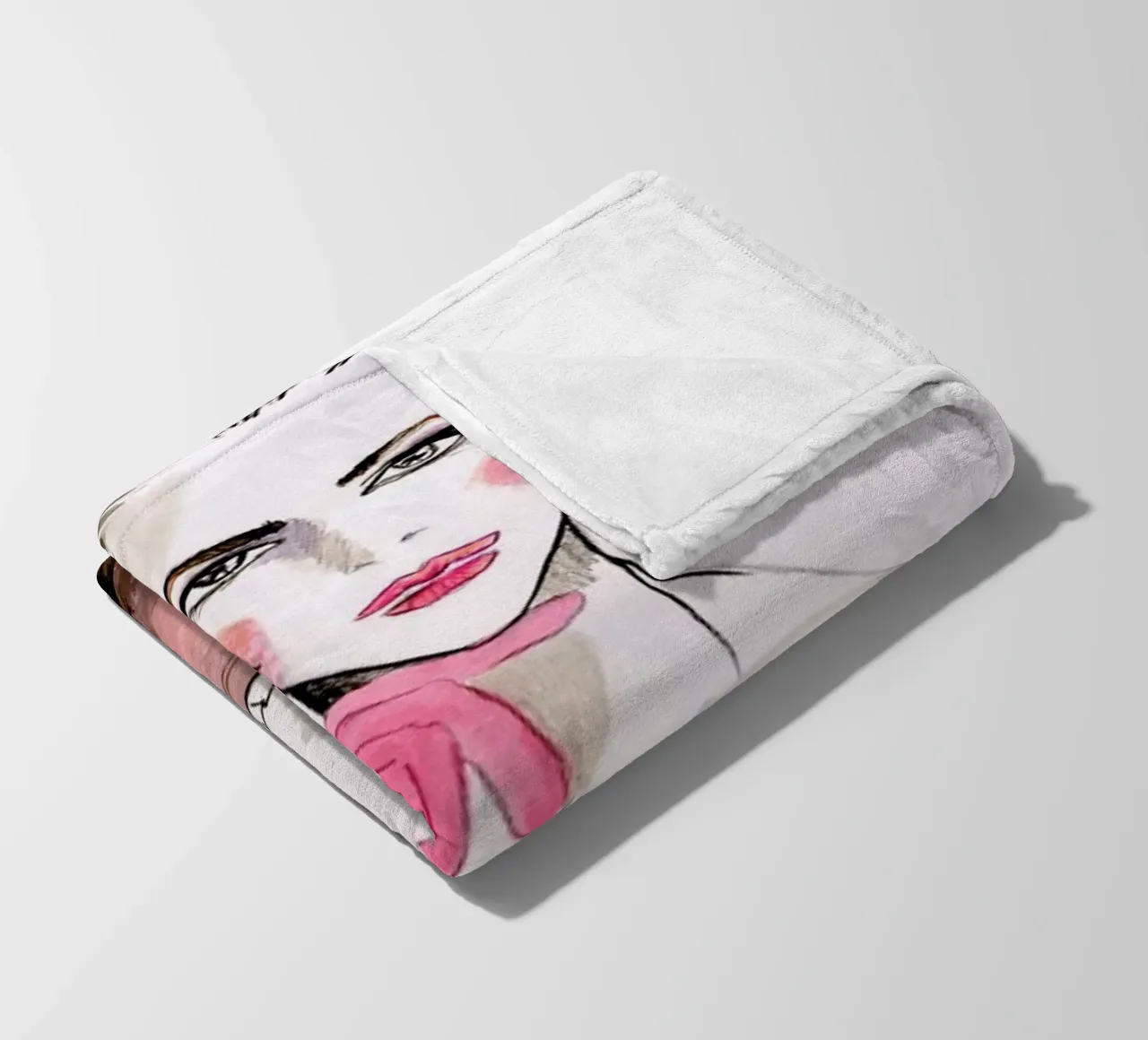 Pink Punk fleece blanket by Olesja Hännikäinen