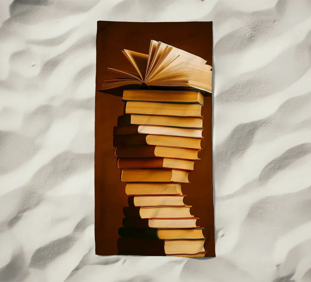 libri impilati telo mare da PASMING