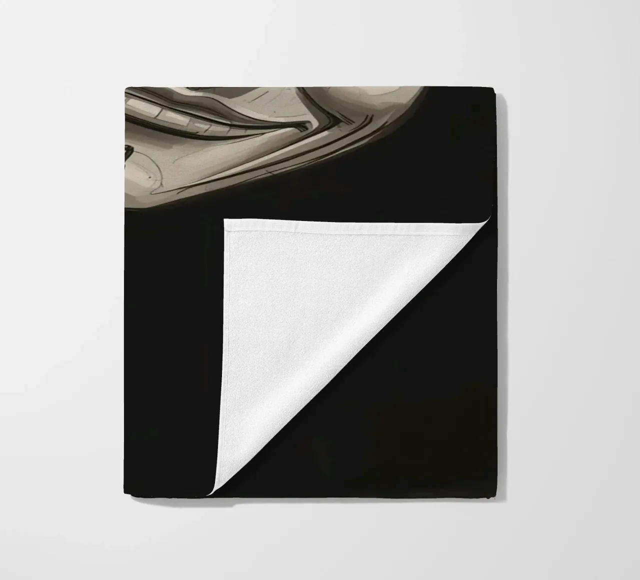 Maschera con mano e sorriso piangente telo mare da DesignDoodle