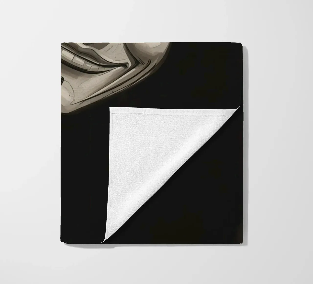 Maschera con mano e sorriso piangente telo mare da DesignDoodle