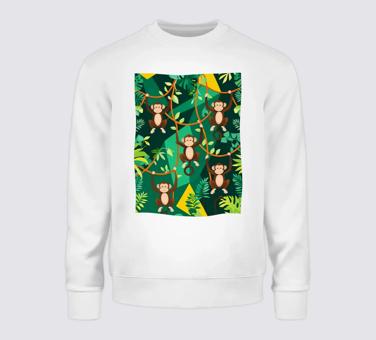 Simpatiche scimmie appese alle liane nella giungla felpa da DesignDoodle