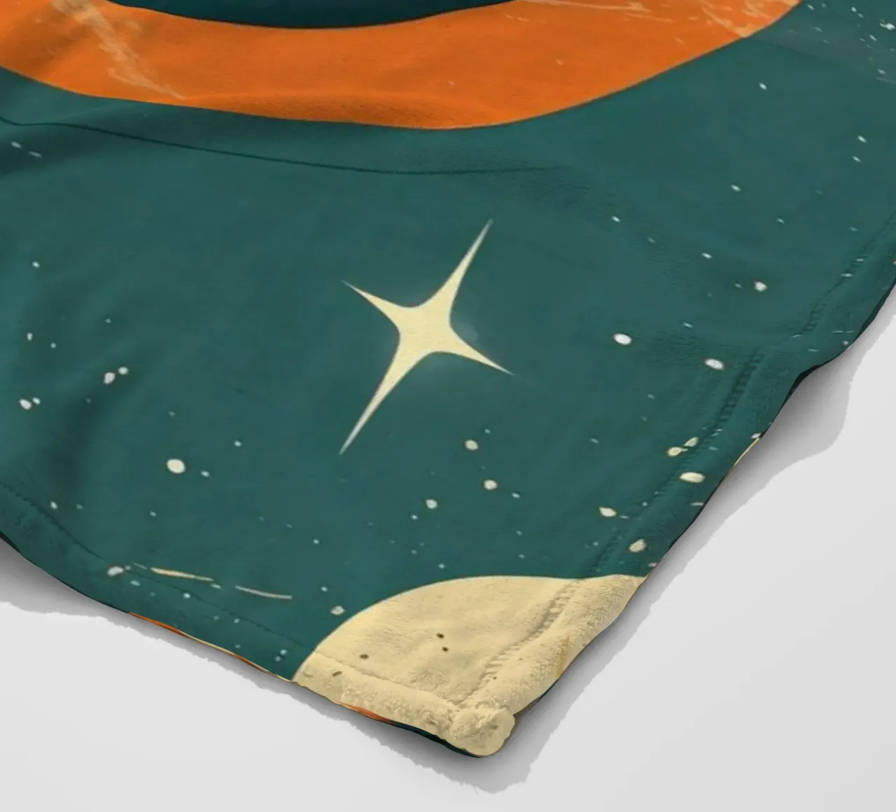 Retro-Raketenstart durch den himmlischen Ring Fleecedecke von DesignDoodle