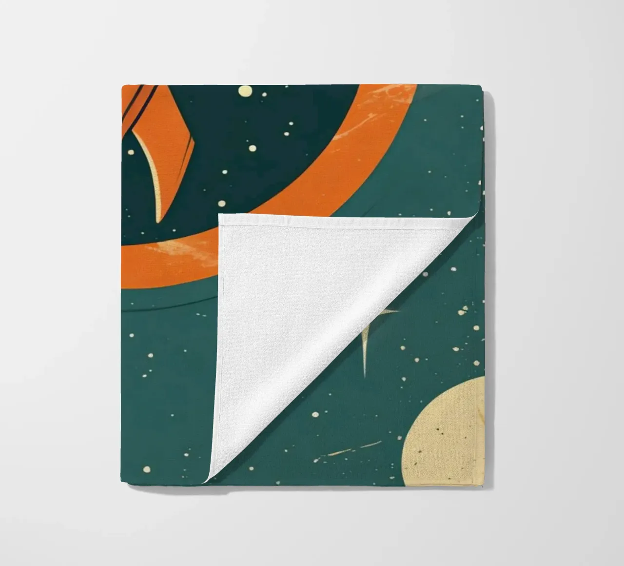 Retro Rocket Launch Through Celestial Ring telo mare da DesignDoodle