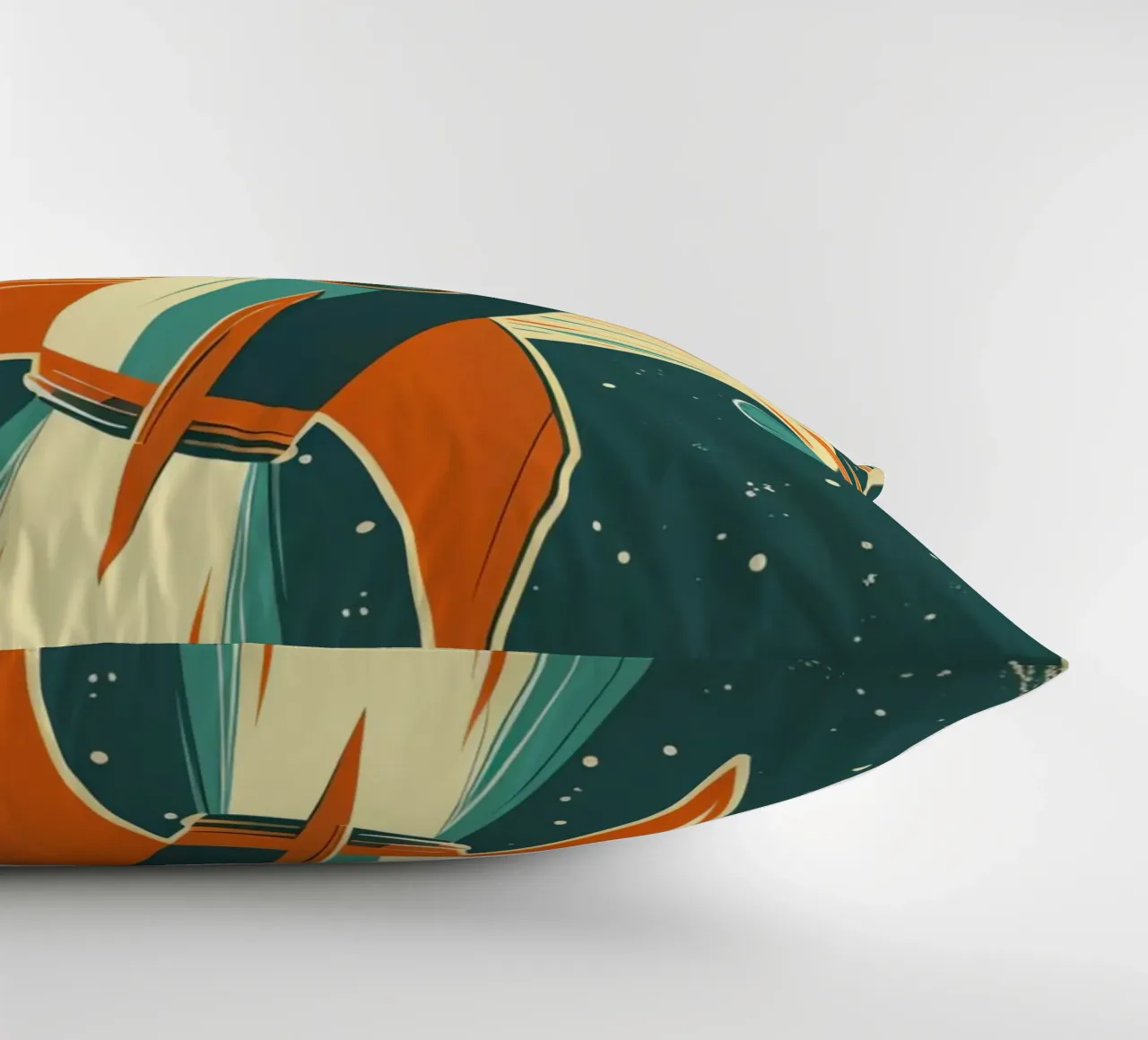 Lancio di un razzo retrò con Ringed Planet cuscino da DesignDoodle