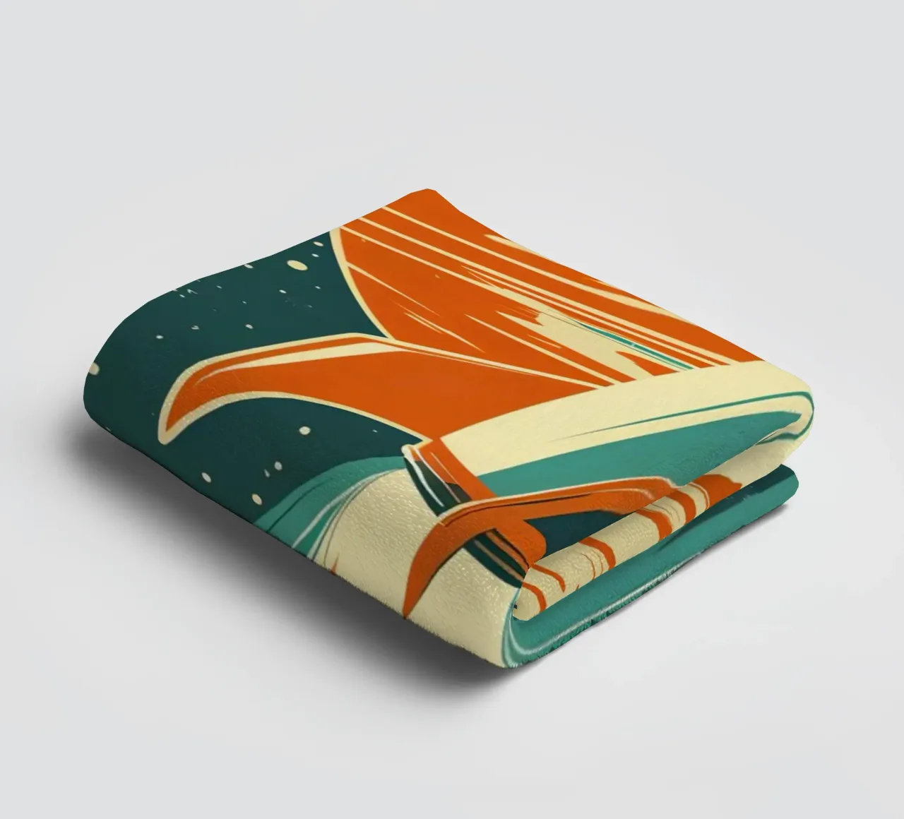 Lancement d'une fusée rétro avec Ringed Planet serviette de bain de DesignDoodle