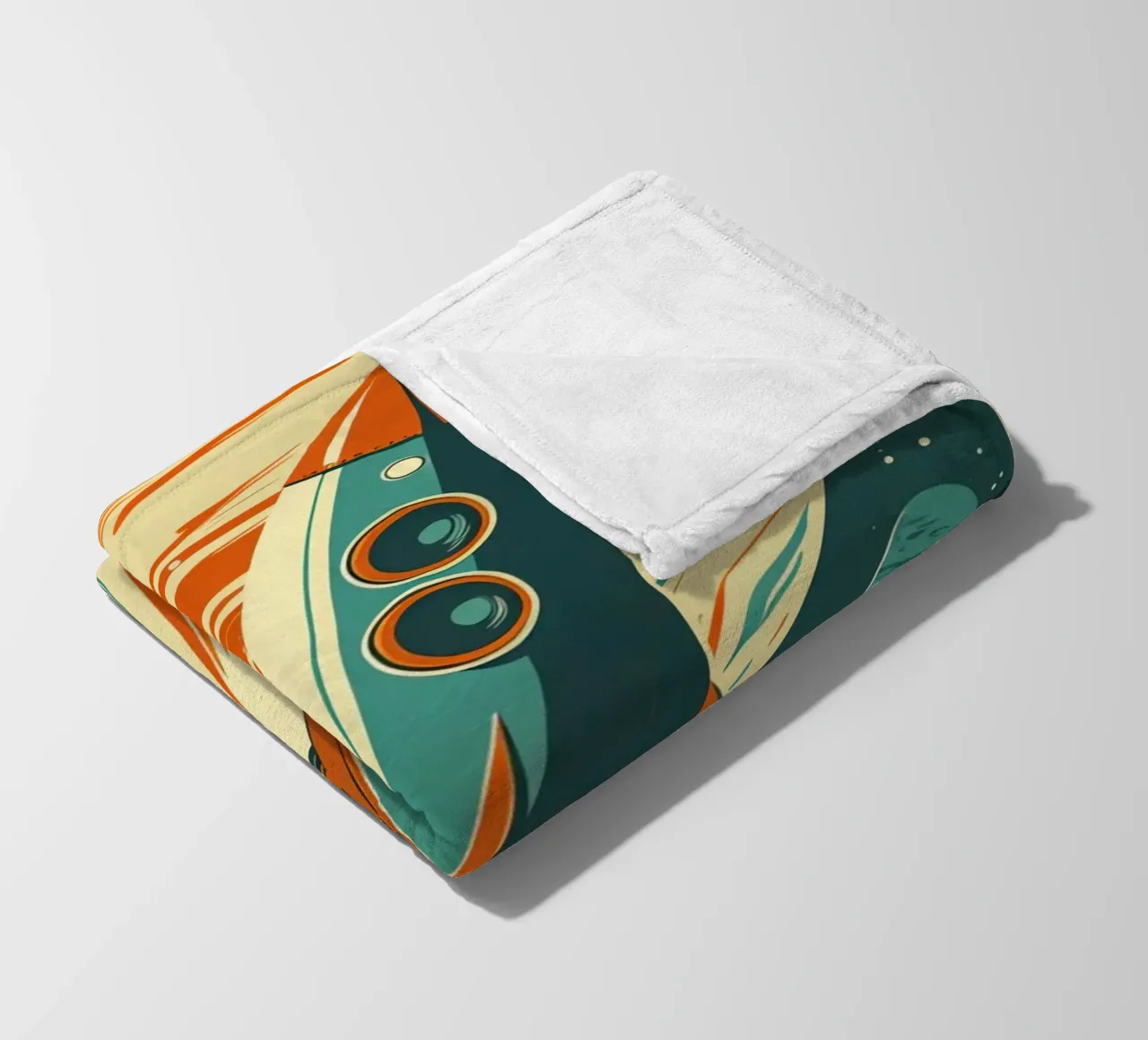 Lancio di un razzo retrò con Ringed Planet coperta in pile da DesignDoodle