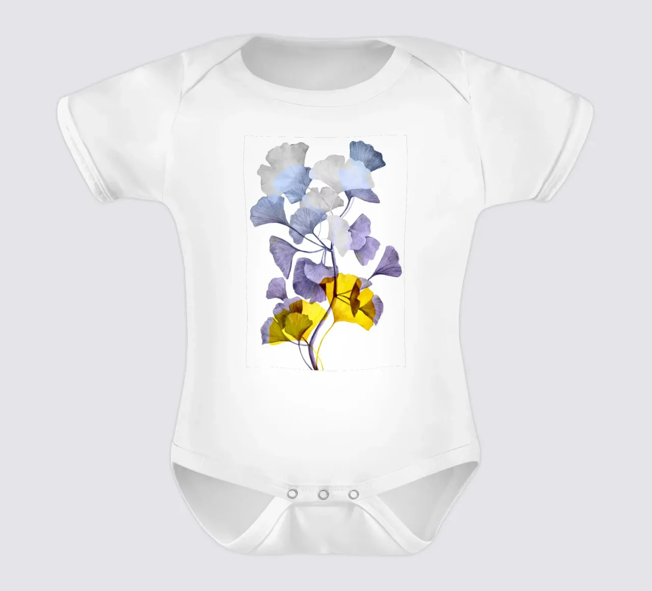 Ginkgo biloba art body neonato maniche corte da Justyna Jaszke JBJart
