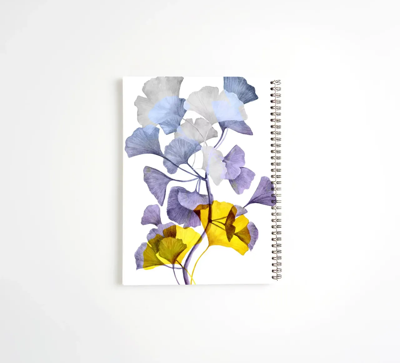 Ginkgo biloba art spiral notebook by Justyna Jaszke JBJart