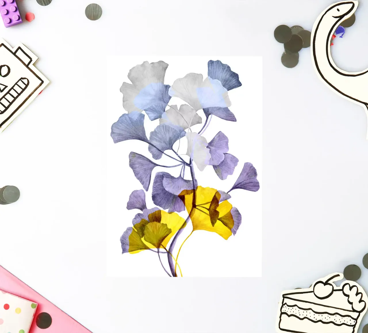 Ginkgo biloba art sticker by Justyna Jaszke JBJart