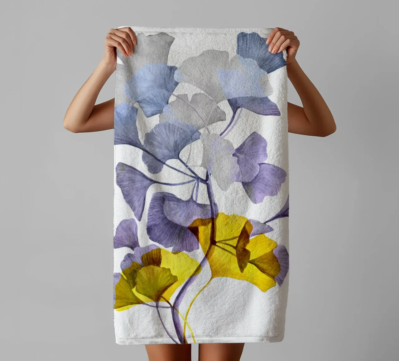 Ginkgo biloba art asciugamano da bagno da Justyna Jaszke JBJart