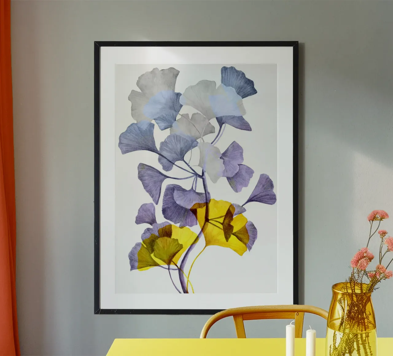 Ginkgo biloba art hahnemühle by Justyna Jaszke JBJart