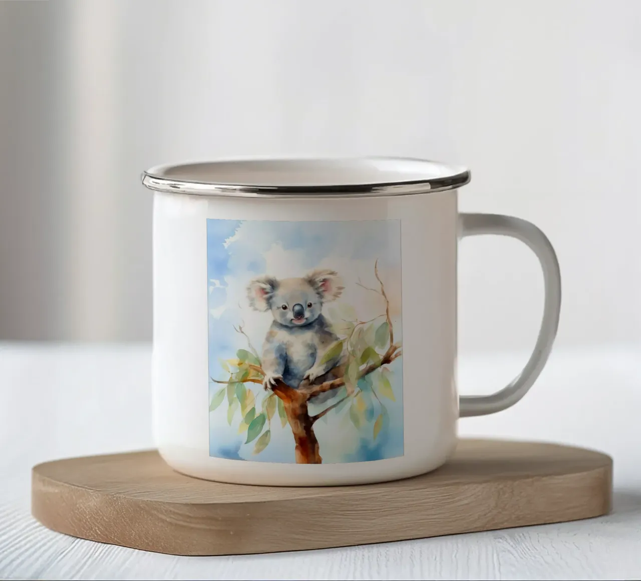 Un koala felice tazza in smalto da 🐹 BABY ART PRINTS