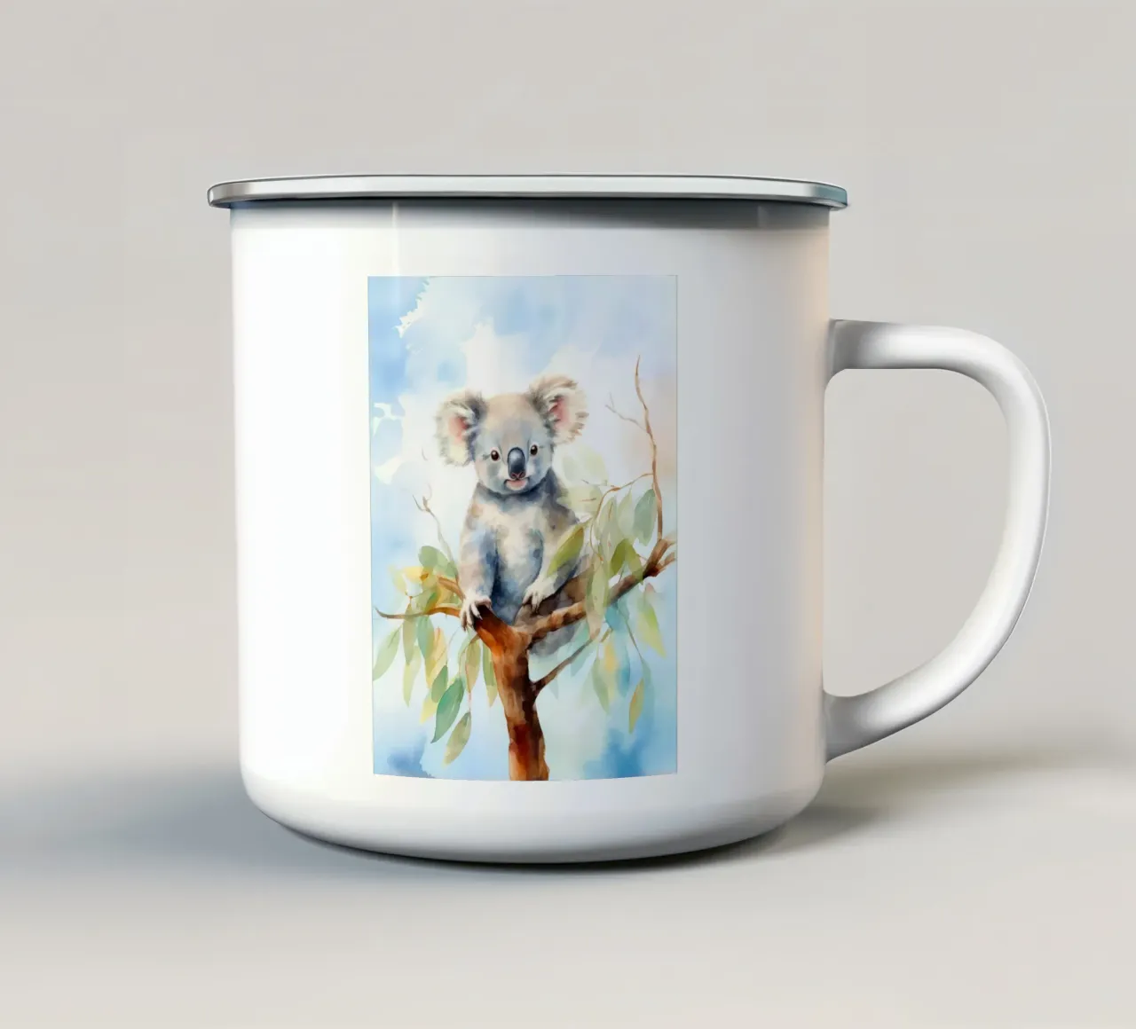 Un koala felice tazza in smalto da 🐹 BABY ART PRINTS