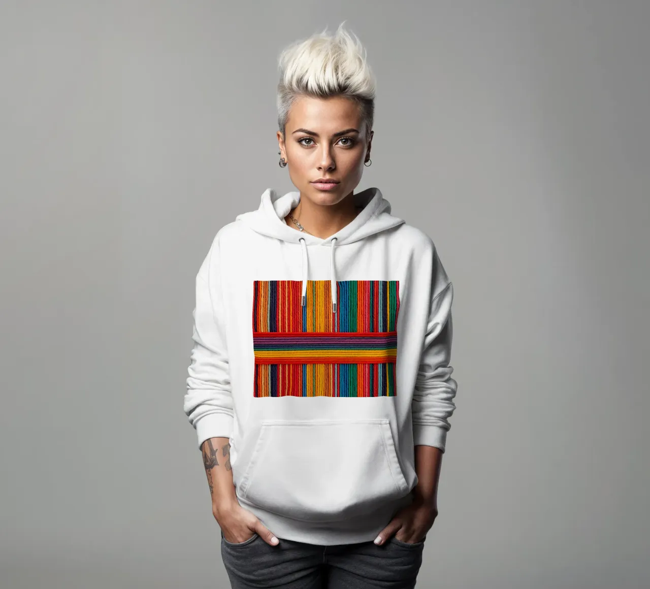 Strisce di corda intrecciate semplici felpa con cappuccio da DesignDoodle