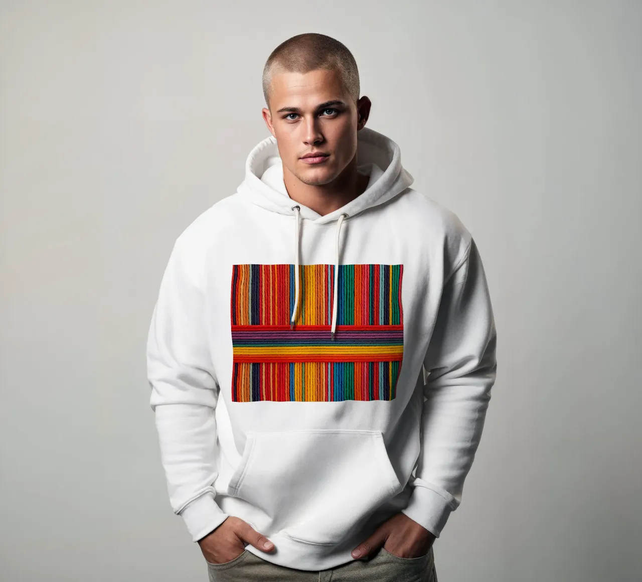 Strisce di corda intrecciate semplici felpa con cappuccio da DesignDoodle