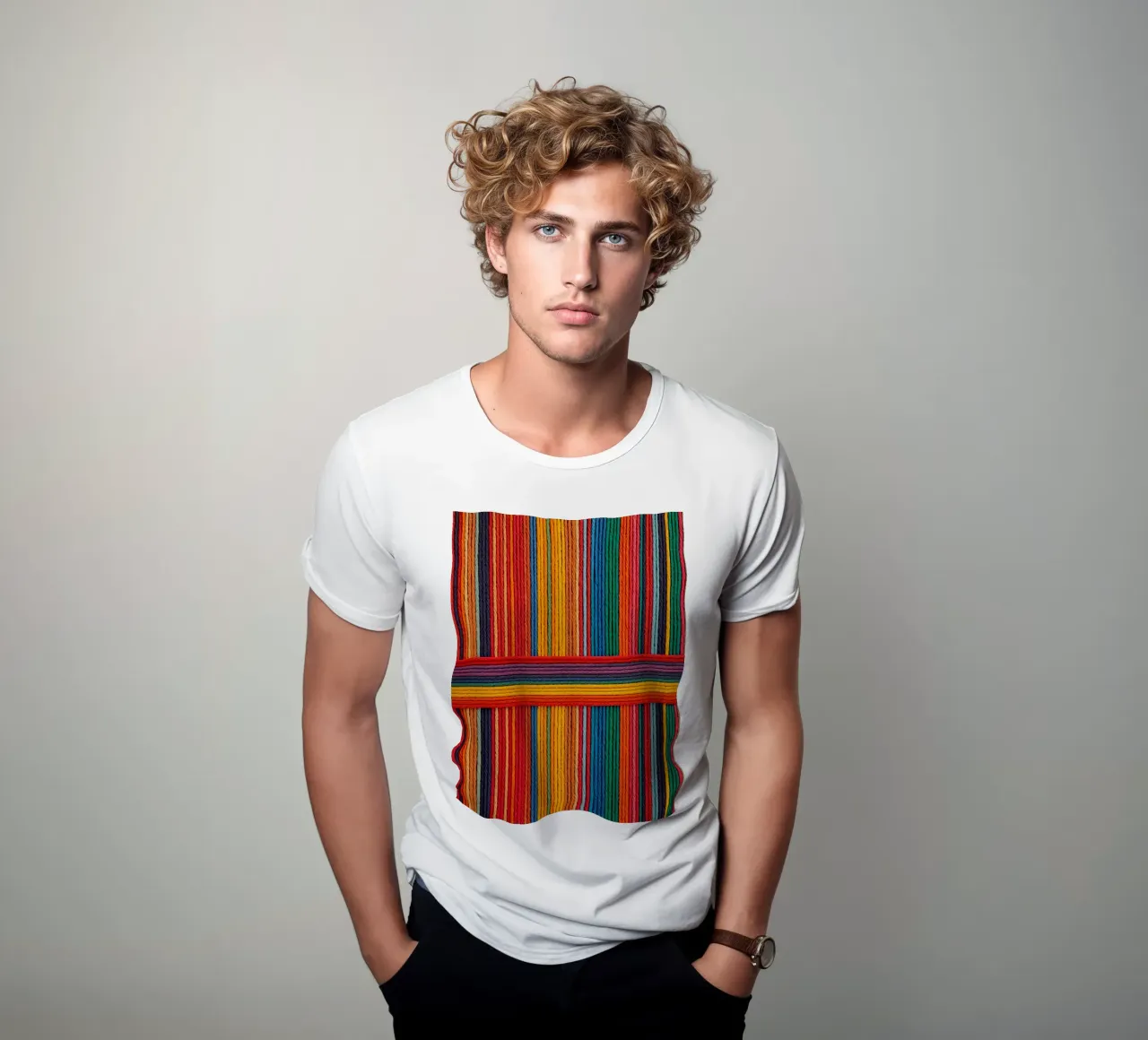 Strisce di corda intrecciate semplici t-shirt da DesignDoodle