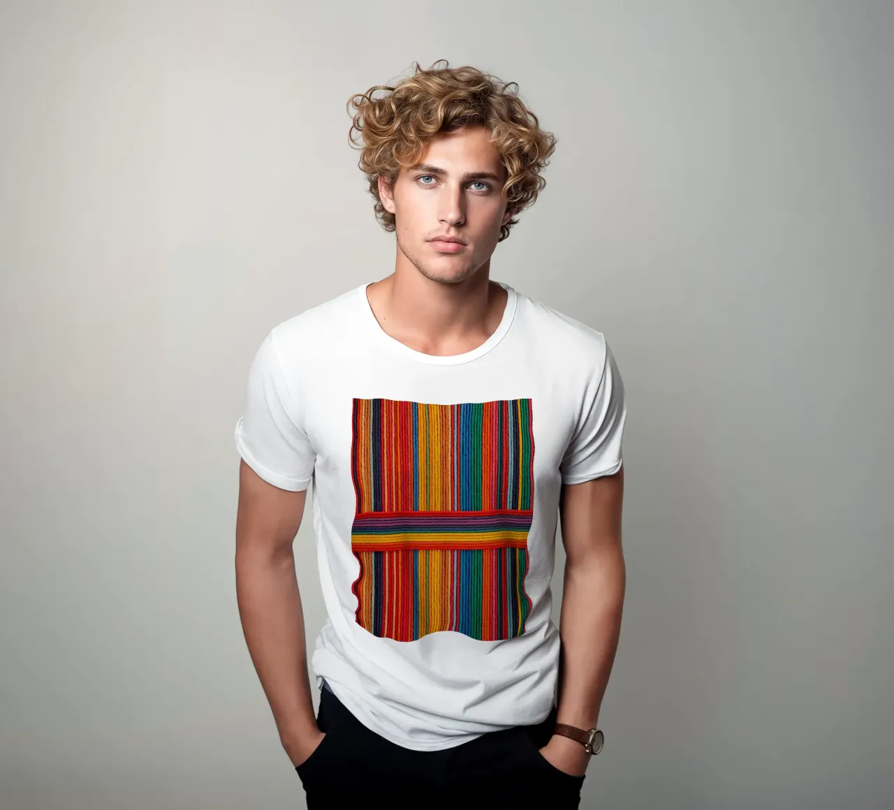 Strisce di corda intrecciate semplici t-shirt da DesignDoodle