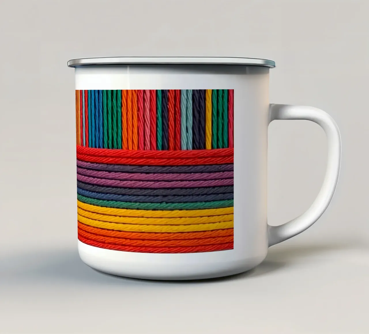 Strisce di corda intrecciate semplici tazza in smalto da DesignDoodle
