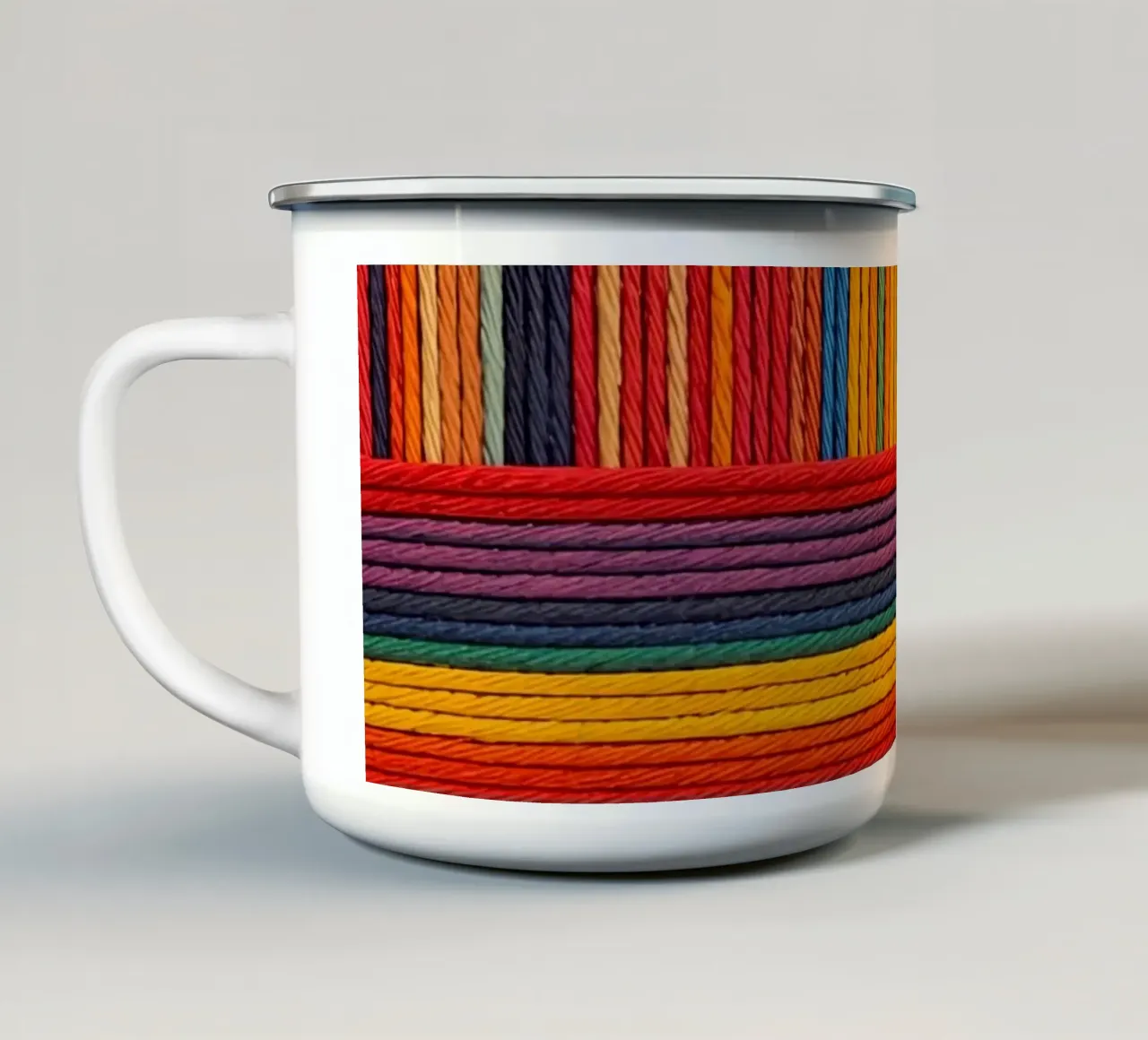 Strisce di corda intrecciate semplici tazza in smalto da DesignDoodle