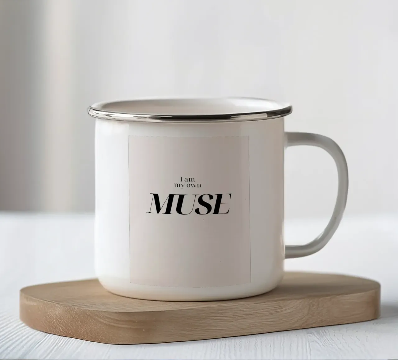 I Am My Own Muse - Poster tipografico minimalista tazza in smalto da Cozy Vibes