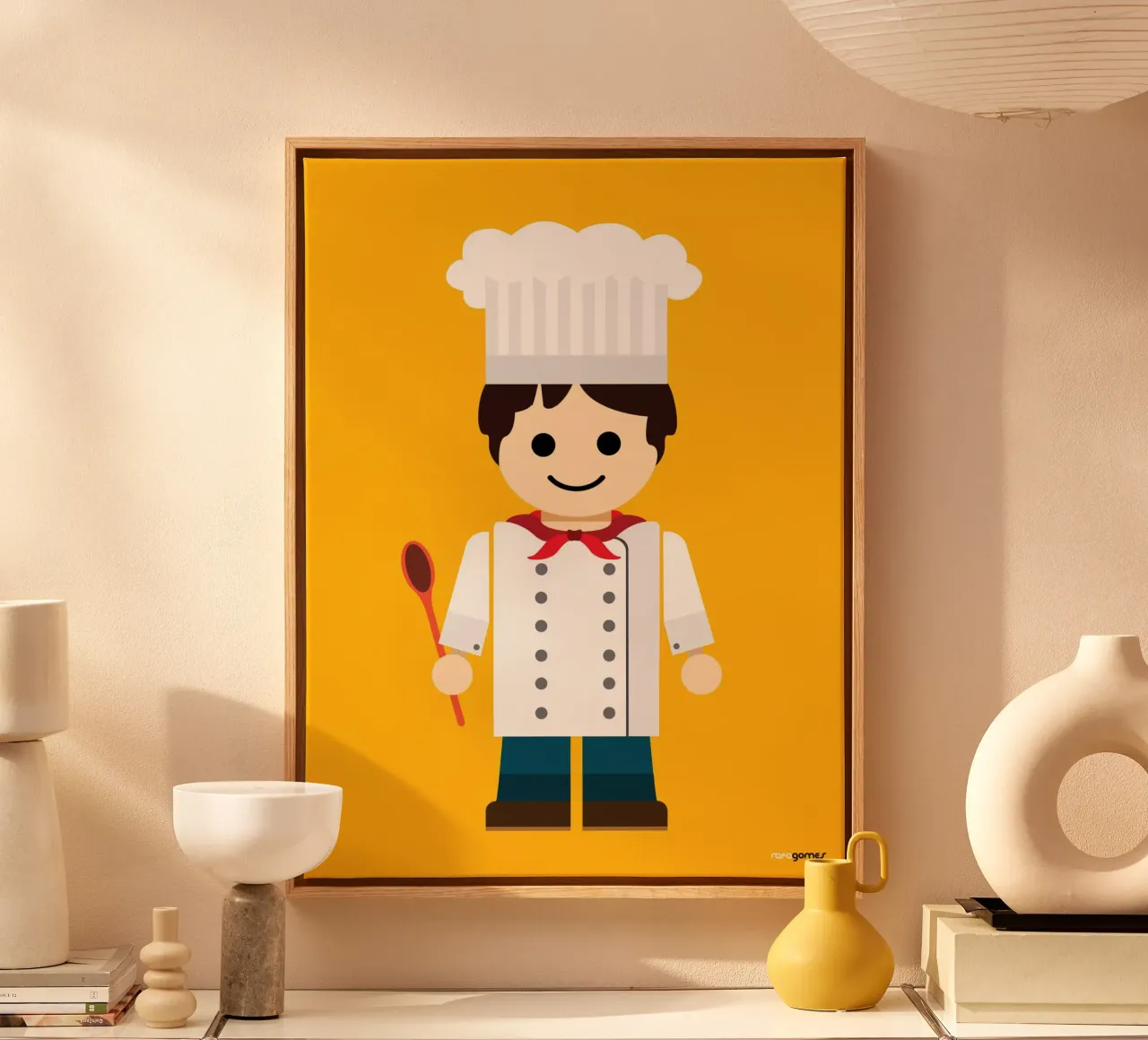 Chef Toy tela con Cornice a cassetta da Rafa Gomes