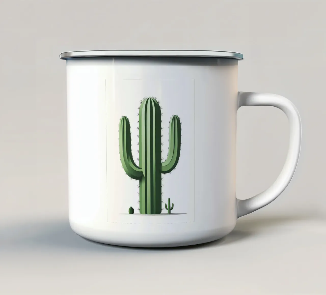 Semplice forma di cactus a botte tazza in smalto da Botanical Gallery