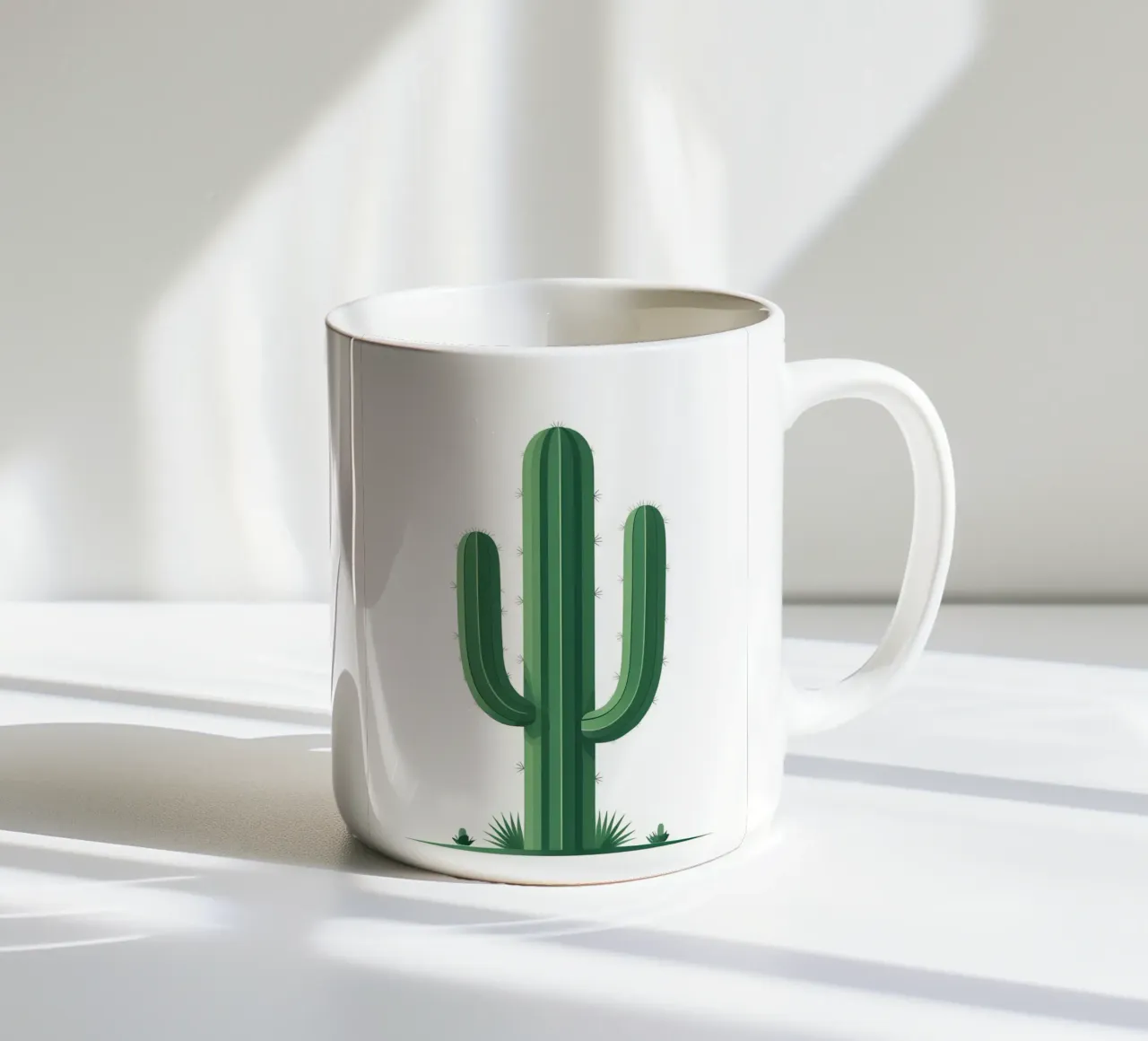 Semplice forma di cactus a botte tazza in ceramica da Botanical Gallery