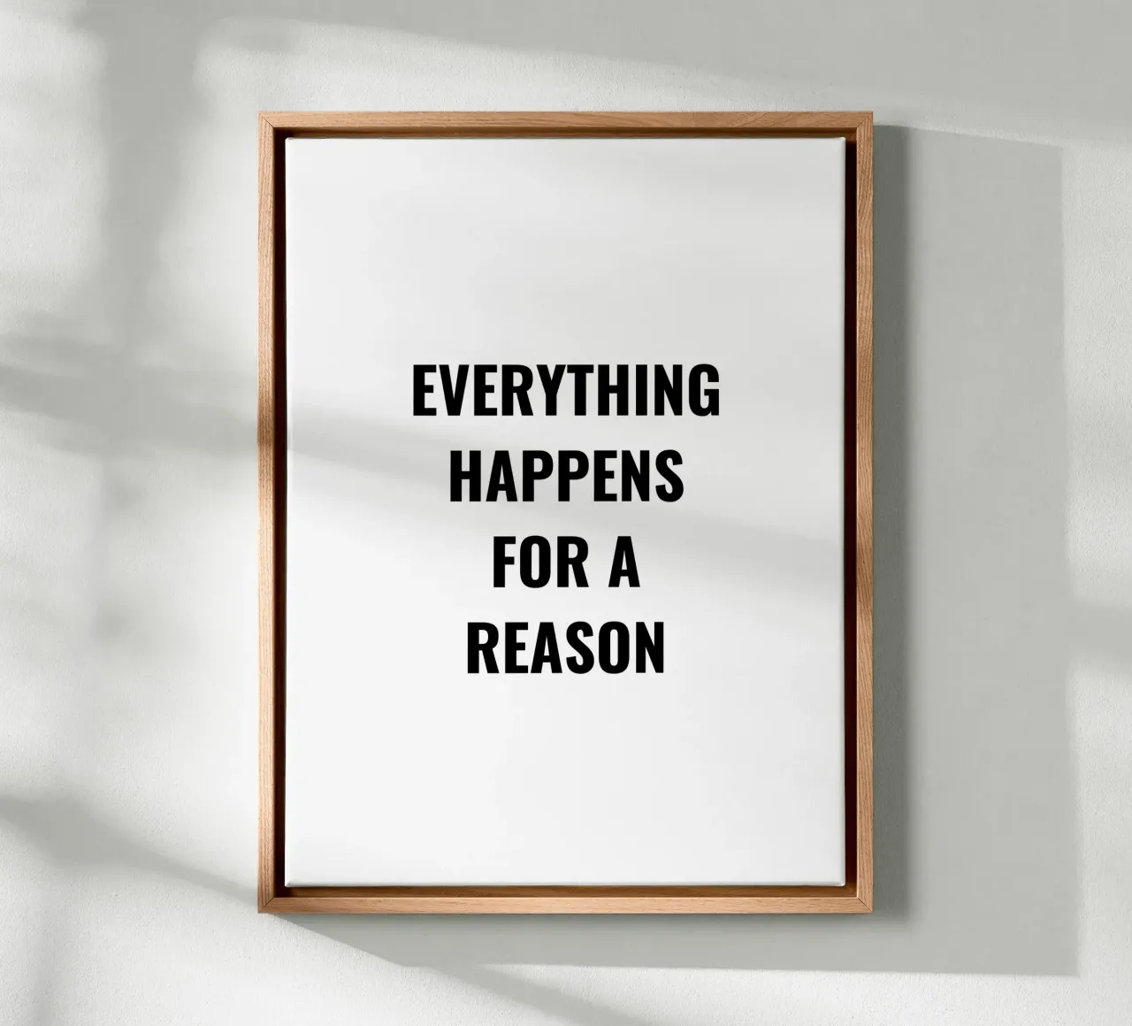 EVERTHING HAPPENS FOR A REASON TEXT DESIGN canvas by RB-Quotes