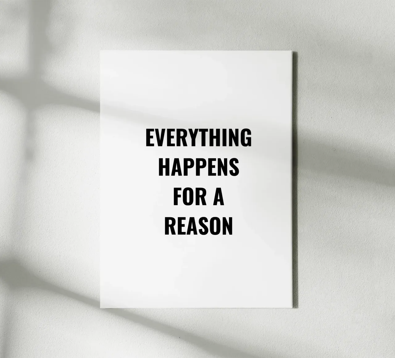 EVERTHING HAPPENS FOR A REASON TEXT DESIGN canvas by RB-Quotes