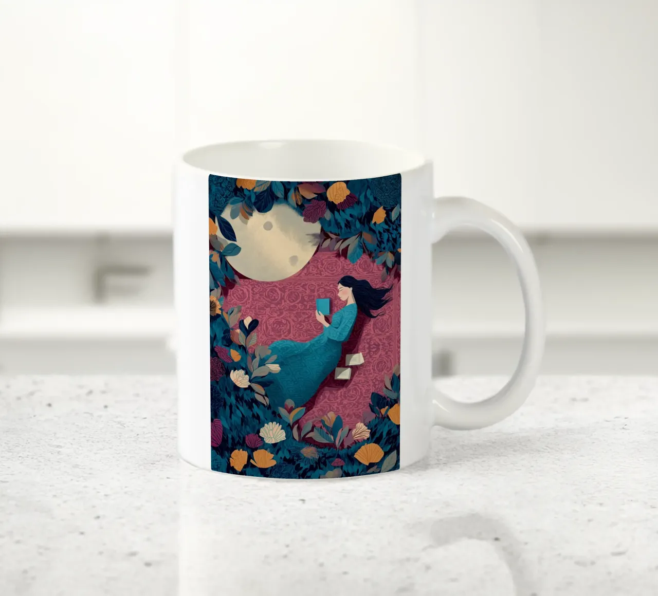 Reading Under the Moon tazza in ceramica da Kiara