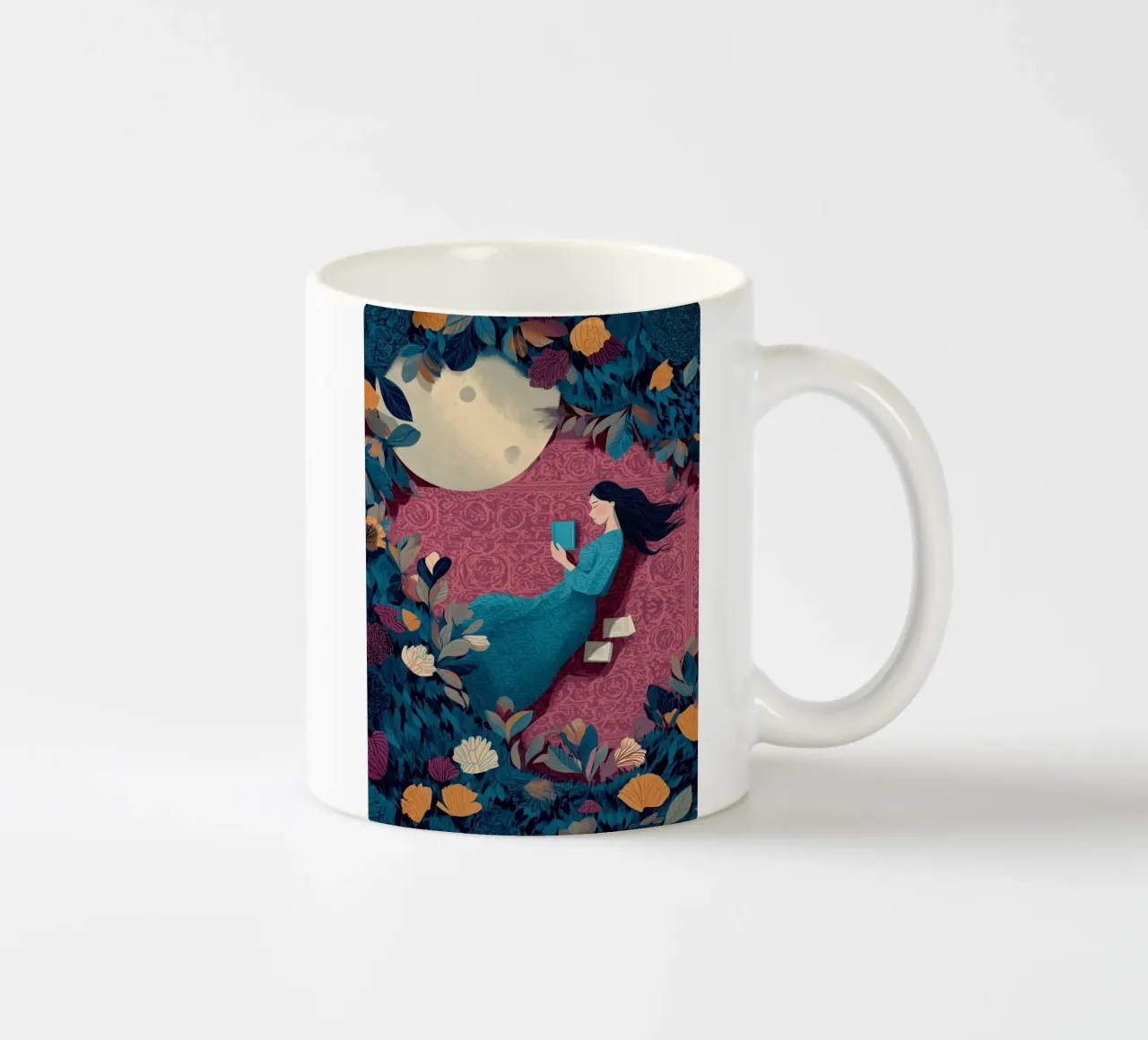Reading Under the Moon tazza in ceramica da Kiara