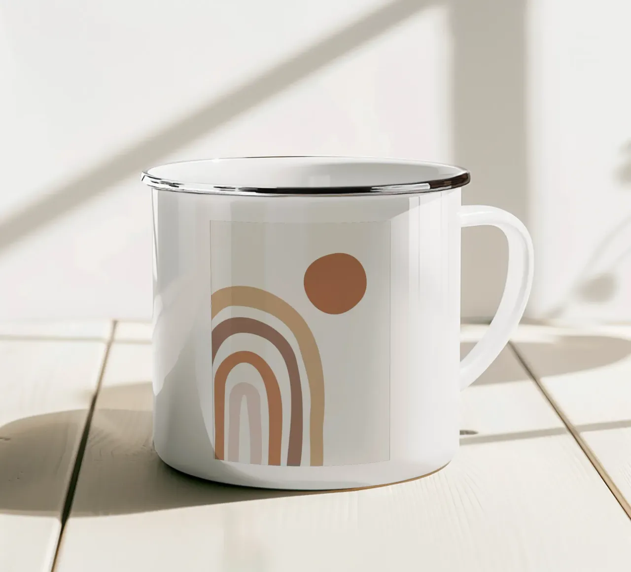 Arte moderna Boho Rainbow tazza in smalto da helloworld